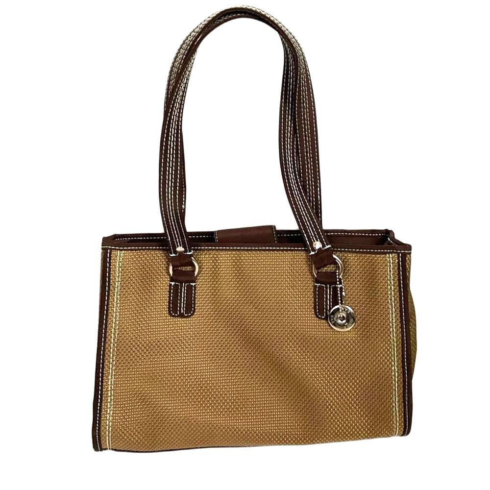 The Sak Cameron Women's Tan Mesh Brown Faux Leather Shoulder Handbag